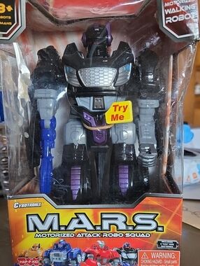 Motorized Attack Robo Squad Black and Purple Robot Toy
